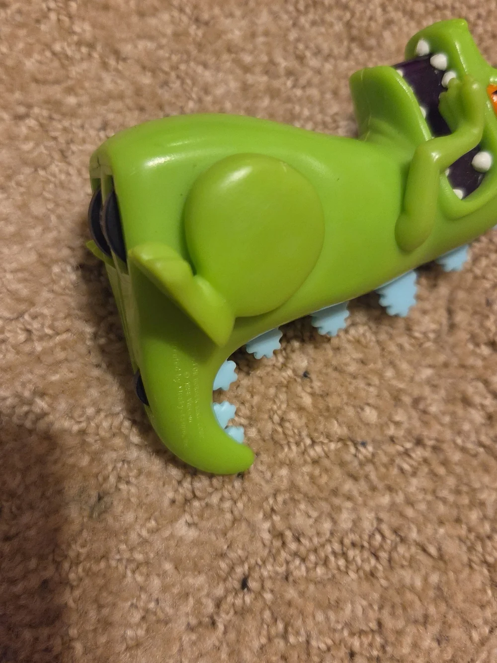 Rugrats Reptar Burger King junior meal toy green dinosaur with wheels from 1998